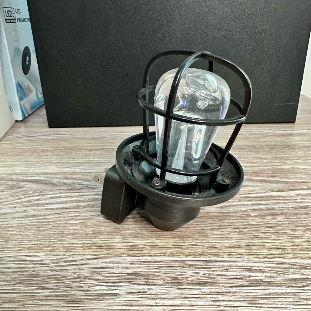 Industrial Lantern Black Wall Night Light (dark activated) - Picture 2 of 4